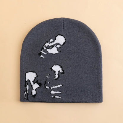 Fashion Printed Knitted Hat Women Men Couple Warm Y2K Beanies Bonnet Wool Skullies Hoods Lady Accessories Hip hop Gorra