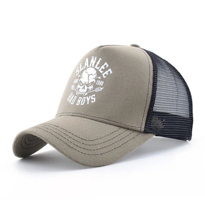 Summer Baseball Cap Outdoor Breathable Mesh Trucker Cap Men Women Printing Skull Snapback Hip Hop Caps Adjustable Visor Cap
