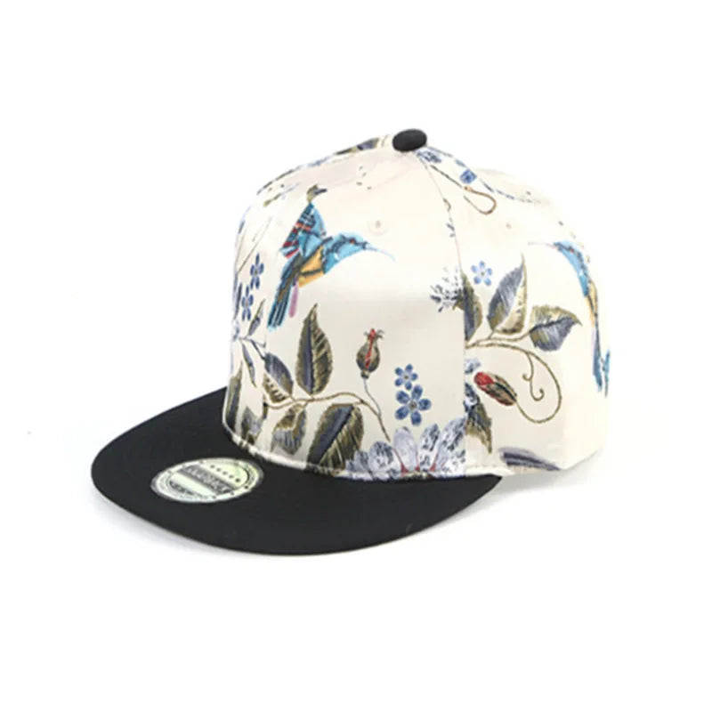 New Hip Hop Flat Brim Baseball Cap Hawaiian Digital Printing Coconut Tree Snapback Hat Summer Outdoor Sunscreen Sport Beach Caps