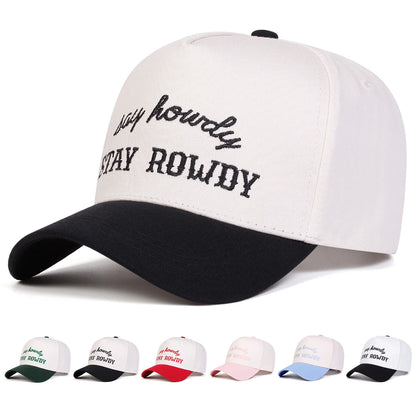 Unisex STAY ROWDY Letter Embroidery Baseball Caps Spring and Autumn Outdoor Adjustable Casual Hats Hip Hop Hat Sunscreen Hat