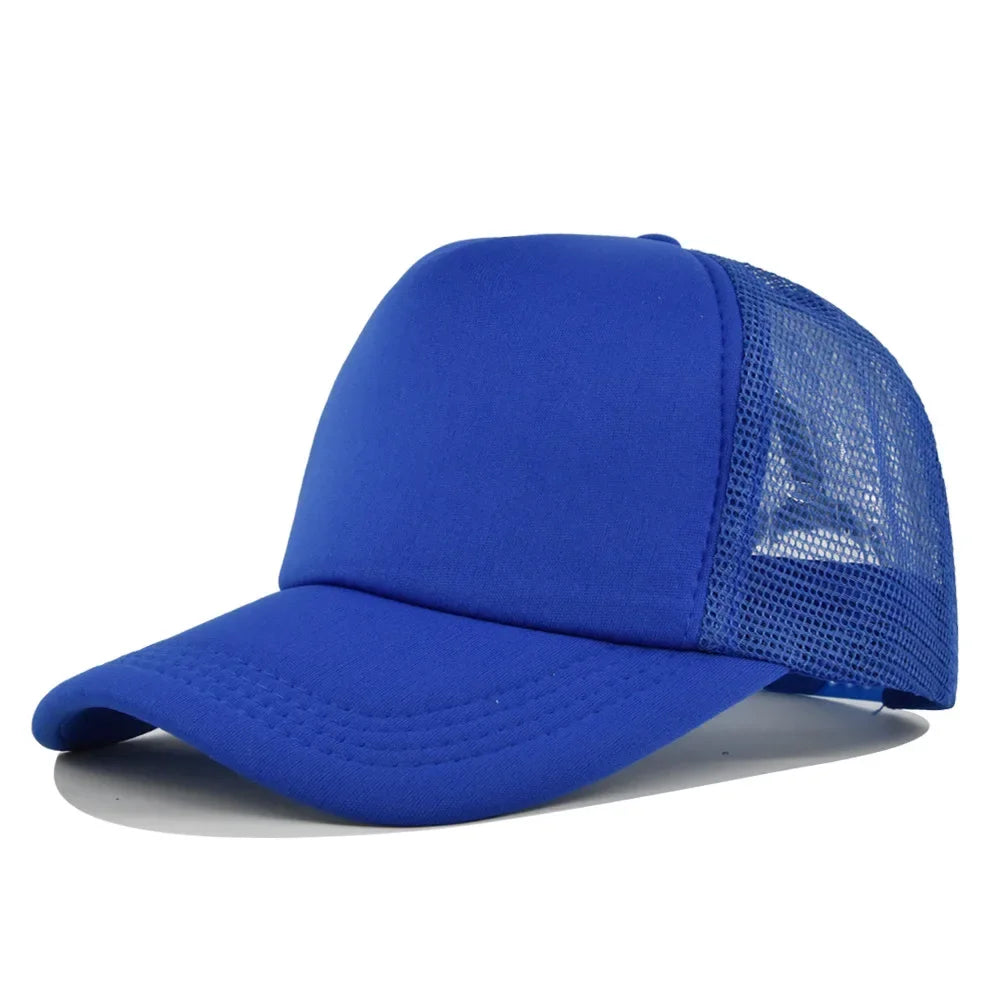 Solid Color Unisex Cheaper 5 Panel Trucker Hat For Adult Summer Net Baseball Cap Men Women Blank Mesh tentacle Sun Hat Visor