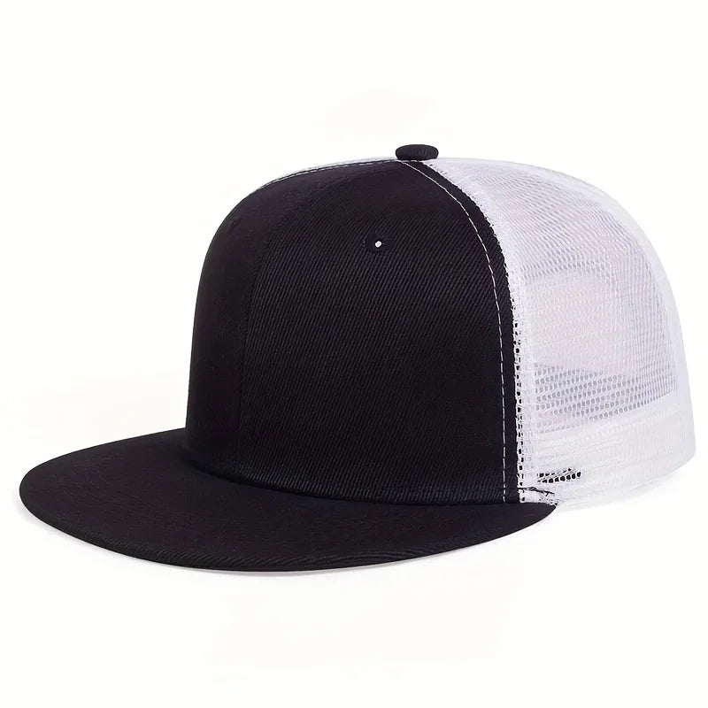 Unisex Solid Color Splicing Baseball Hats Spring Autumn Outdoor Adjustable Casual Hip-hop Trucker Caps Sunscreen Hat