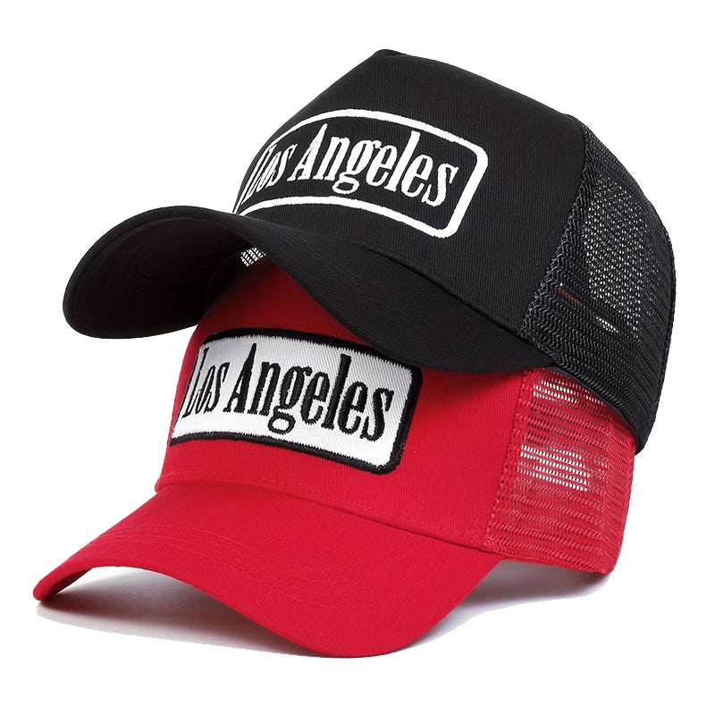 Unisex LOS ANGELES Print Baseball Net Caps Spring and Summer Outdoor Adjustable Casual Hats Sunscreen Hat