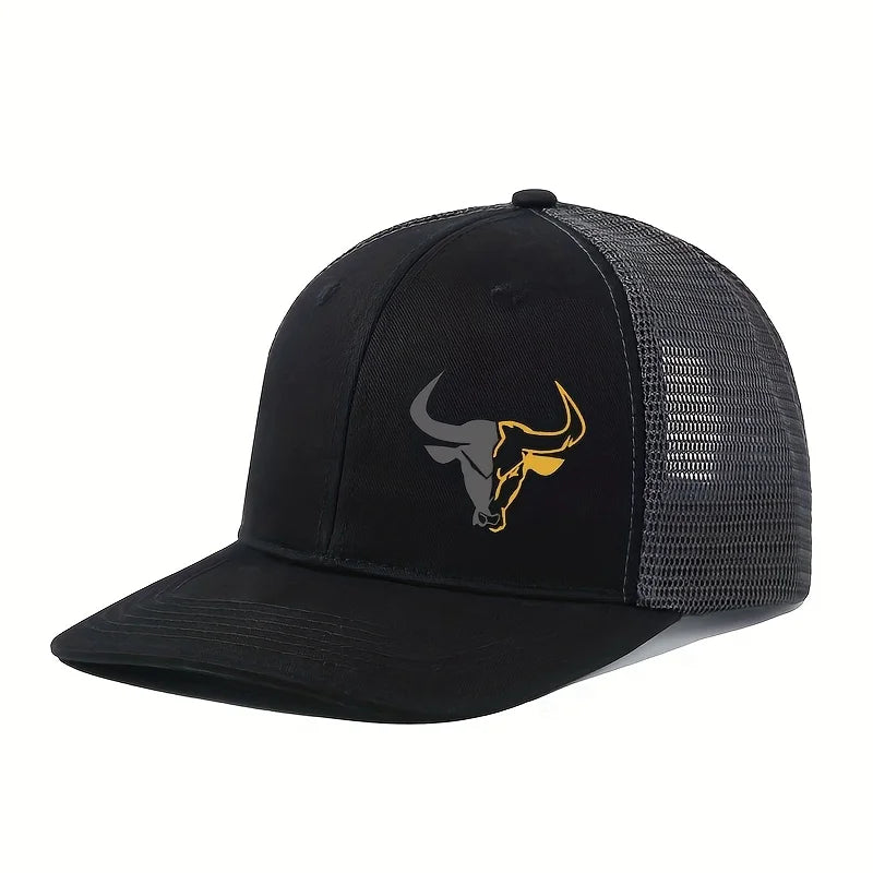 Bull Head Print Breathable Mesh Hats Summer Richardson Truck Driver Hat Men Women Outdoor Baseball Cap Fishing Peaked Caps
