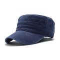 Unisex Washed Denim Flat Top Cap Retro Fishing Style Big Head Casual Outdoor Hat