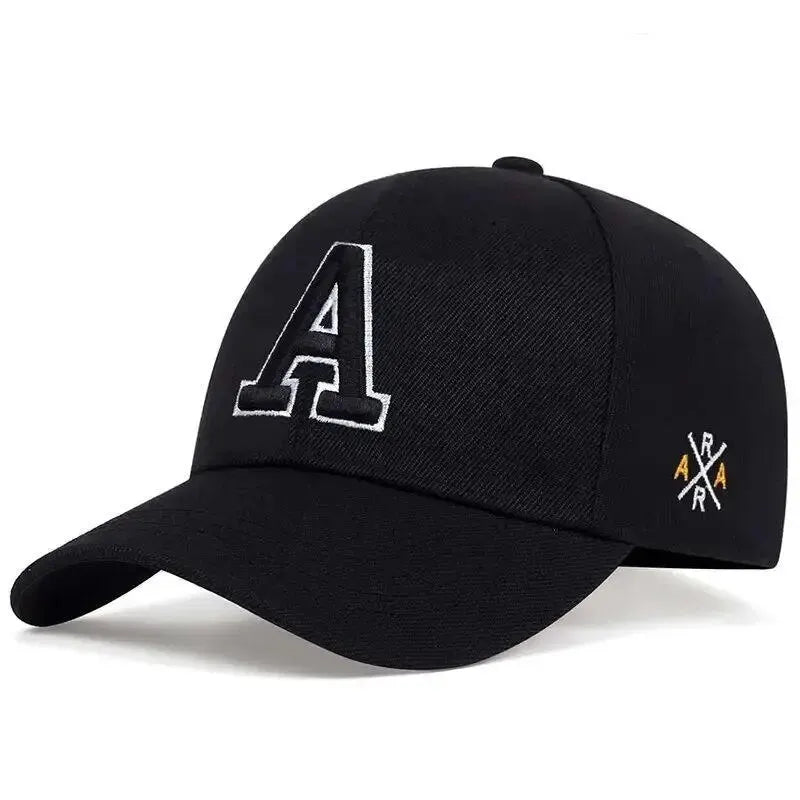 Unisex Letter A Embroidered Baseball Cap Adjustable Casual Outdoor Sun Protection Hat