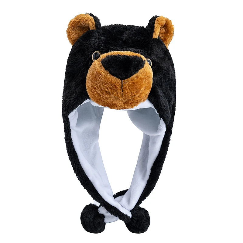 New Style Unisex Funny 3D Animal Style Decorative Hat Mischievous Couple Cap For Man Women Plush Winter Lovely Family Hat