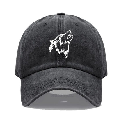 Women's Baseball Cap Men's Washed Cotton Wolf Howl Embroidery Embroidery Dad Hat Sport Golf Caps For Man Sun Hats Dropshipping