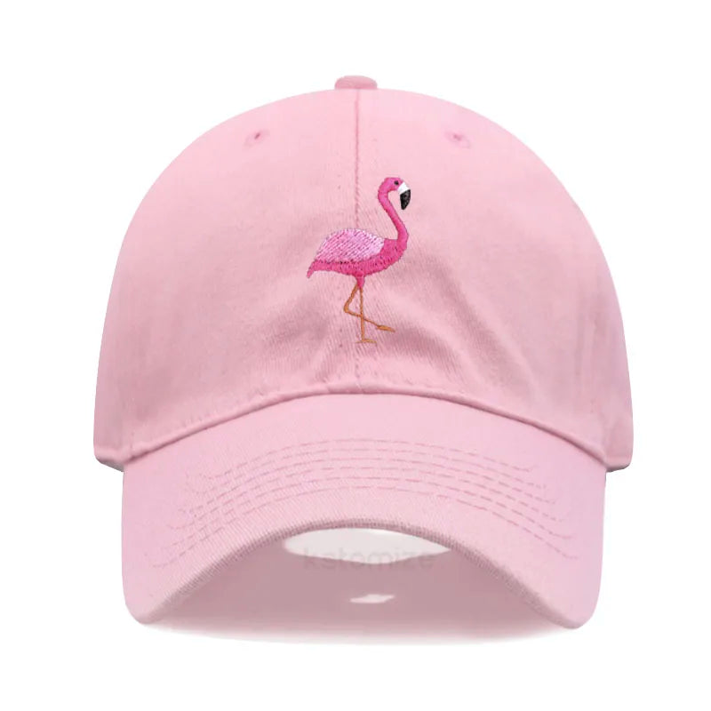 Animal Embroidery Flamingo Baseball Caps for Men Women Retro Soft Washed Cotton Dad Hat Snapback Cap Wholesale Dropshipping