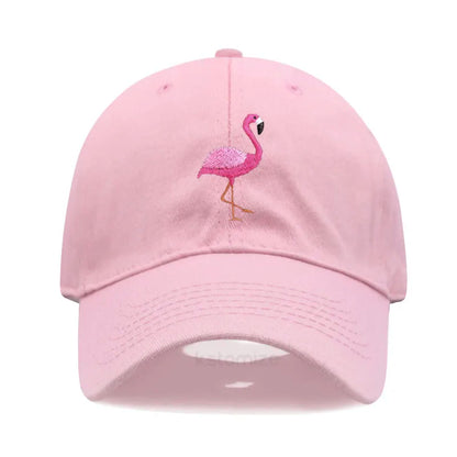Animal Embroidery Flamingo Baseball Caps for Men Women Retro Soft Washed Cotton Dad Hat Snapback Cap Wholesale Dropshipping