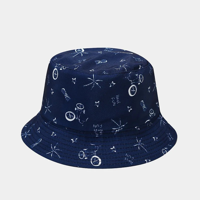 fashion plant printing pattern fisherman hat spring and summer outdoor sun protection fisherman cap unises fishing caps
