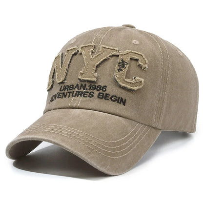 Adjustable Women's Black Baseball Cap - Breathable, Stylish, Sun Protection, "NYC" Embroidery, Hand Washable