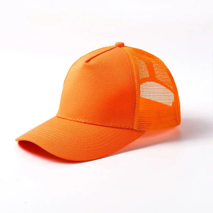 5 Pane Mesh  Baseball Cap Adult Hip Hop Curved Snapback Hats Summer Sunshade Sun Hat Simple Trucker Cap Advertising