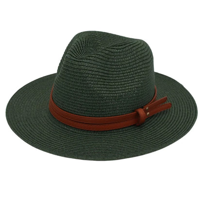 Summer Straw Sun Hat Panama Hats Grass Knitted Gift Hat Breathable Leisure Jazz Hat European American Style Straw Hat Beach Caps