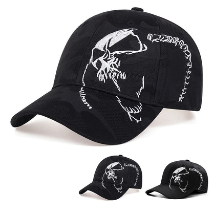 Unisex Side Skull Pattern Embroidery Baseball Caps Spring and Autumn Outdoor Adjustable Casual Hats Sunscreen Hat