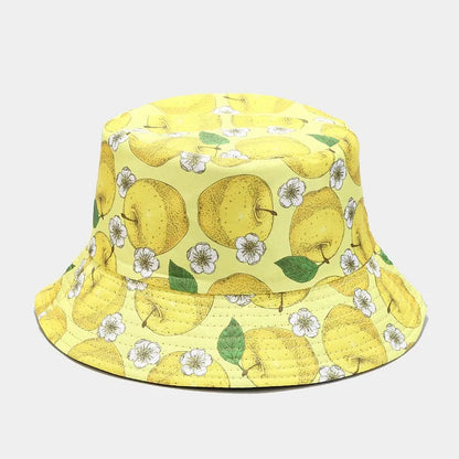 creative fruit pattern bucket hat men's and women's outdoor leisure sunscreen fishing sun hat double-sided beach basin cap