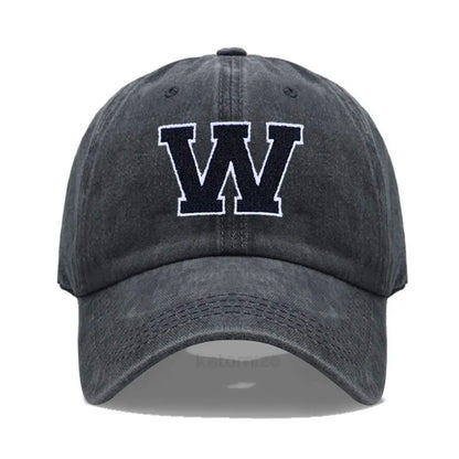 Initial Letter A-Z Embroider Baseball Cap For Men Womne Washed Cotton Dad Hat Fashion Team Sport Visors Snapback Caps