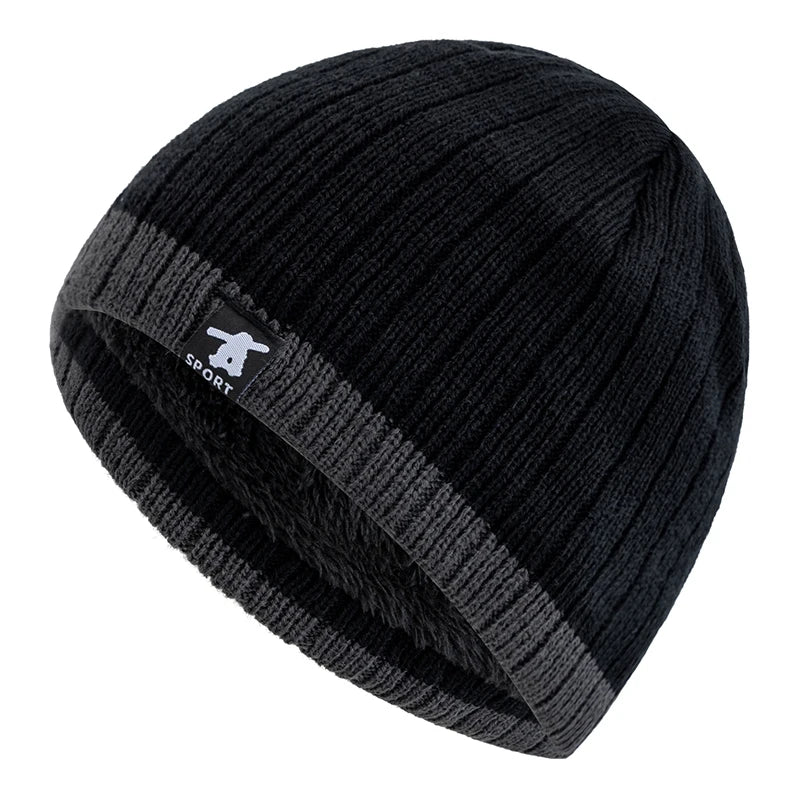 New Style Unisex Winter Hats Cap Plush Fur Lined Warm Streetwear Beanies For Man Woman Casual Winter Skiing Cap Knitted Hats