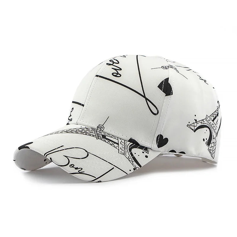 Ethnic Wind Hat for Men and Women Outdoor Sunshade Baseball Hat Fashion Imitation Cowboy Print Hard Top Duck Tongue Hat Trend