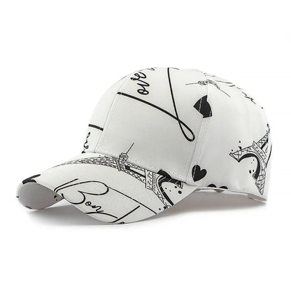 Ethnic Wind Hat for Men and Women Outdoor Sunshade Baseball Hat Fashion Imitation Cowboy Print Hard Top Duck Tongue Hat Trend
