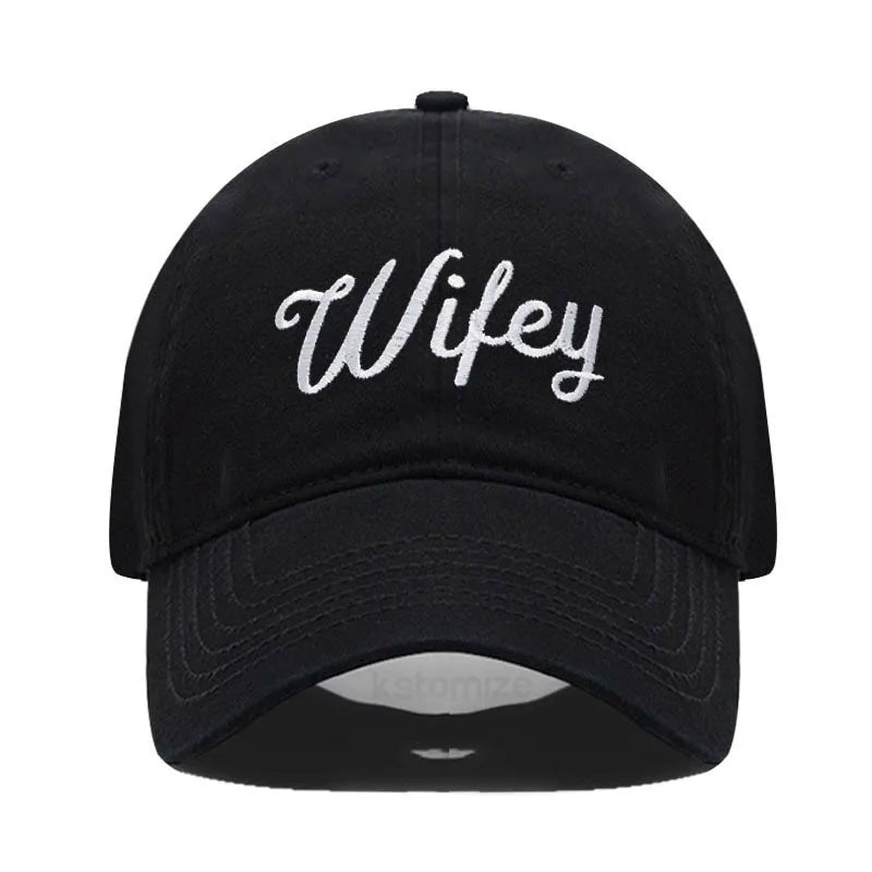 Embroidered Wifey & Hubby Hat Soft Cotton  Adjustable Couple Baseball Cap for Men & Women Wholesale and Dropshipping