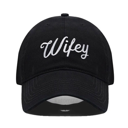 Embroidered Wifey & Hubby Hat Soft Cotton  Adjustable Couple Baseball Cap for Men & Women Wholesale and Dropshipping