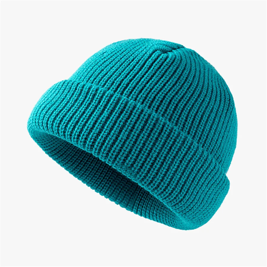 Bright Candy Color Winter Knitted Hat Beanies Skullies for Women Warm Thick Men Hip Hop Skullcap Hat Couple Street Sport Beanies