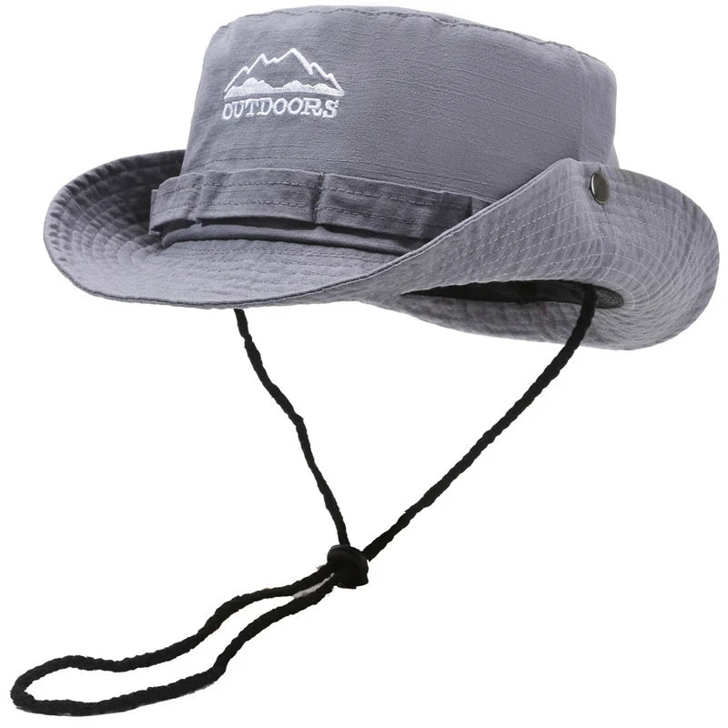 Unisex Wide Brim Bucket Hat – UV Protection Breathable Panama Fisherman Hiking Sun Hat