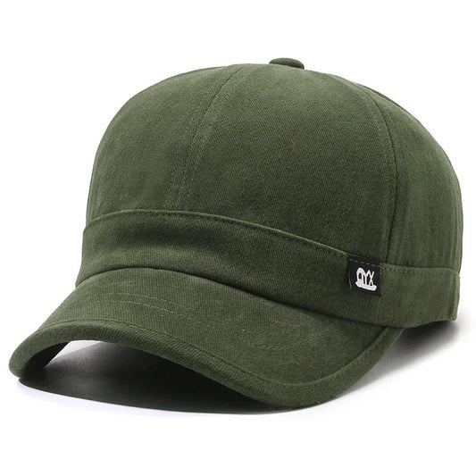Vintage-Inspired Baseball Cap Adjustable Sun-Protective Street Style Hat Short Brim Woven Fabric Classic Fashion Accessory