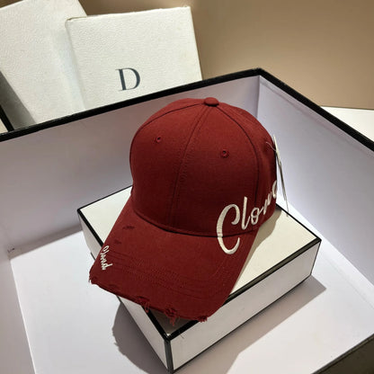 Vintage Letter Embroidery Baseball Cap Adjustable Big Head Outdoor Sports Hiking Hip-Hop Hat Versatile Fashion Snapback Sun Hats