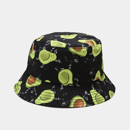 Creative Printed Fruit Pattern Bucket Cap Unisex Outdoor Leisure Fisherman Hat Summer Beach Uv Protection Sun hats Panama Bob