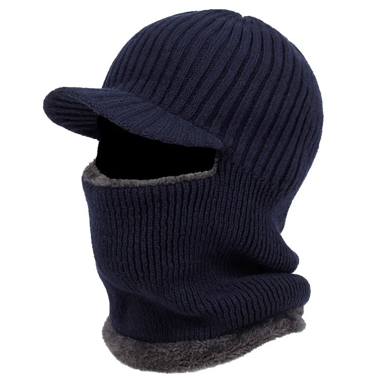Winter men's and women's knitted hats with Ear Protection Thickened Breathable Polyester Hand Wash Only Outdoor Warm Riding Hat