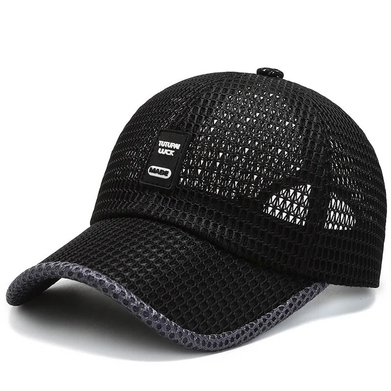 Men's Mesh Baseball Cap Breathable Summer Caps Dad Hat Outdoor Fishing Hats Bone Gorras Snapback Trucker Cap