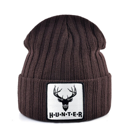 Knitted Skullies Beanie With Animals Patch Men Women Outdoor Casual Sport Hats Autumn Winter Solid Color Hip Hop Beanies