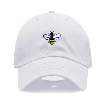 Washed Cotton Honeybee Embroidery Baseball Caps for Men Women Dad Hat Adjustable Snapback Cap Wholesale Dropshipping