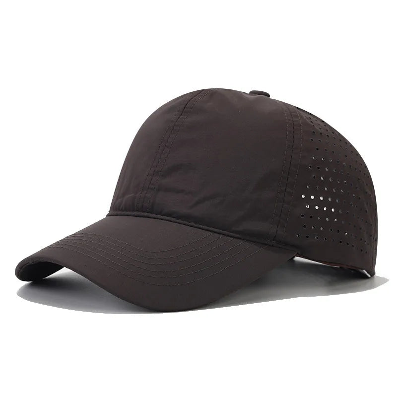 Unisex Mesh Quick-Dry Baseball Cap – Moisture-Wicking Breathable Adjustable Sun Visor Fishing Outdoor Hat