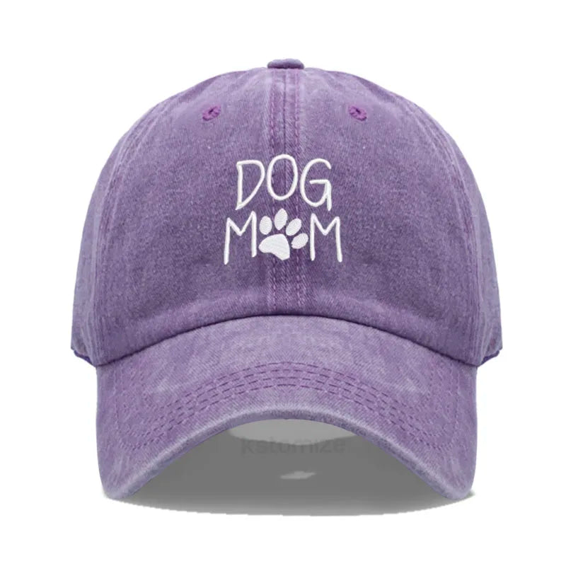 Dog Mom Embroidered Baseball Cap for Women Men Fashion Adjustable Soft Cotton Dad Hat Unisex Classic Golf Caps