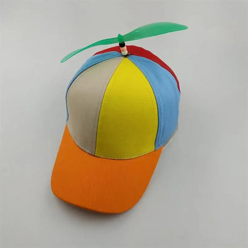 Fashion Colorful Bamboo Dragonfly Patchwork Baseball Cap Adult Kid Helicopter Propeller Funny Cotton Parent-child Snapback Hats