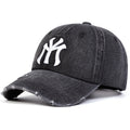 Unisex Letter Embroidery Hole Denim Baseball Caps Spring Autumn Outdoor Adjustable Casual Hats Sunscreen Hat