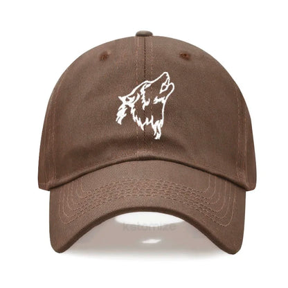Women's Baseball Cap Men's Washed Cotton Wolf Howl Embroidery Embroidery Dad Hat Sport Golf Caps For Man Sun Hats Dropshipping