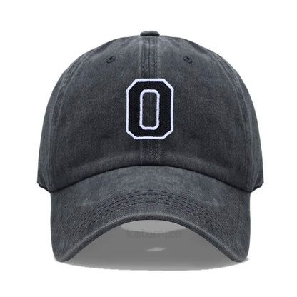 Initial Letter A-Z Embroider Baseball Cap For Men Womne Washed Cotton Dad Hat Fashion Team Sport Visors Snapback Caps