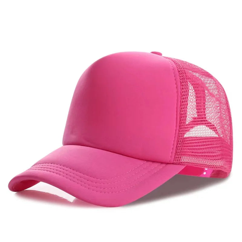 50 Color Unisex SummerTrucker Hat For Adult Net Baseball Cap Men Women Polyester Blank Mesh Adjustable Sun Hat Visor