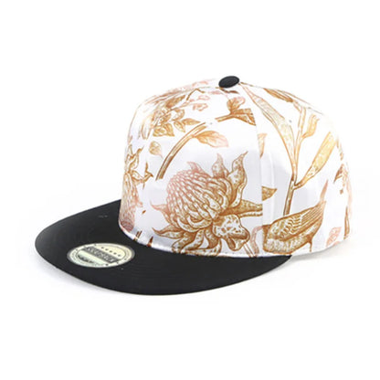 New Hip Hop Flat Brim Baseball Cap Hawaiian Digital Printing Coconut Tree Snapback Hat Summer Outdoor Sunscreen Sport Beach Caps
