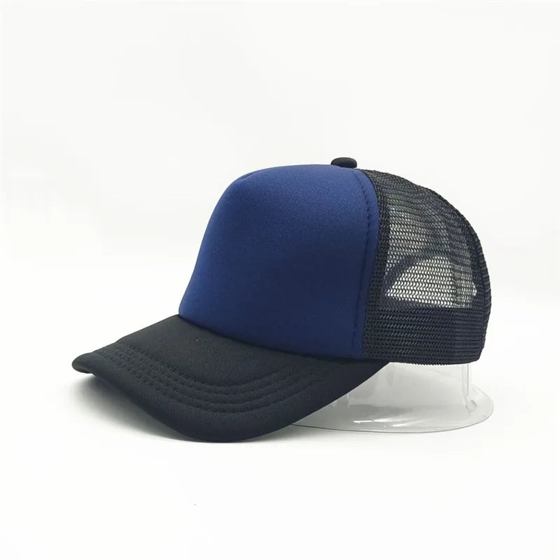 1 Piece Summer Trucker Hat Men Women Net Polyester Baseball Cap Blank Mesh Dad Hats Adjustable Sun Hat Visor
