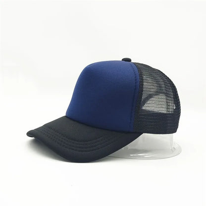 1 Piece Summer Trucker Hat Men Women Net Polyester Baseball Cap Blank Mesh Dad Hats Adjustable Sun Hat Visor