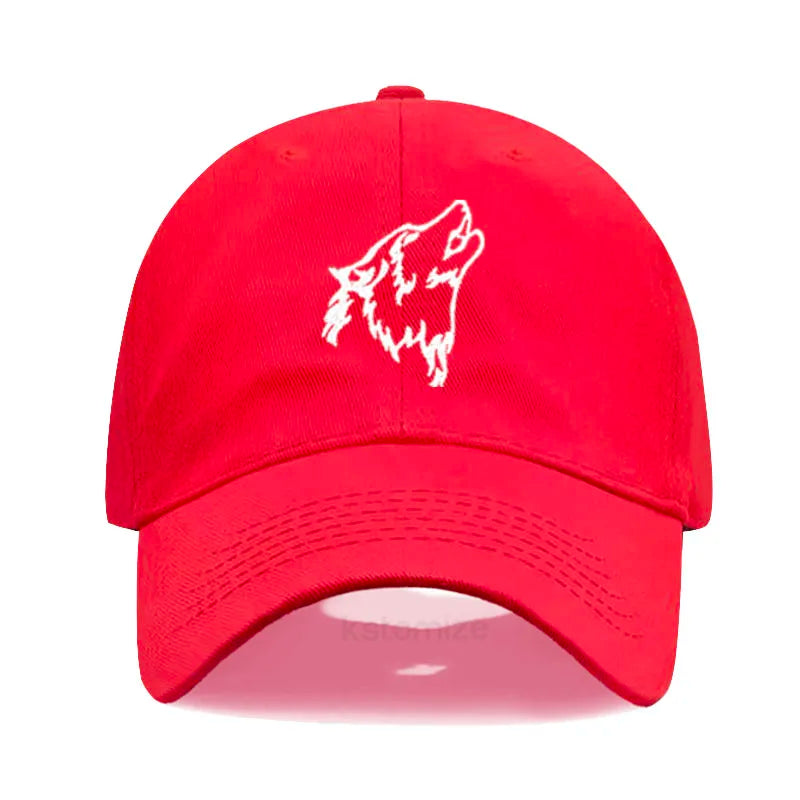 Women's Baseball Cap Men's Washed Cotton Wolf Howl Embroidery Embroidery Dad Hat Sport Golf Caps For Man Sun Hats Dropshipping