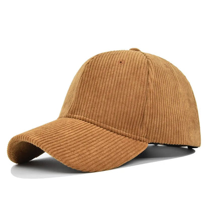Corduroy Baseball Cap – Korean Style Curved Brim Streetwear Hat