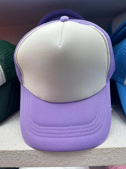1 Piece Summer Trucker Hat Men Women Net Polyester Baseball Cap Blank Mesh Dad Hats Adjustable Sun Hat Visor