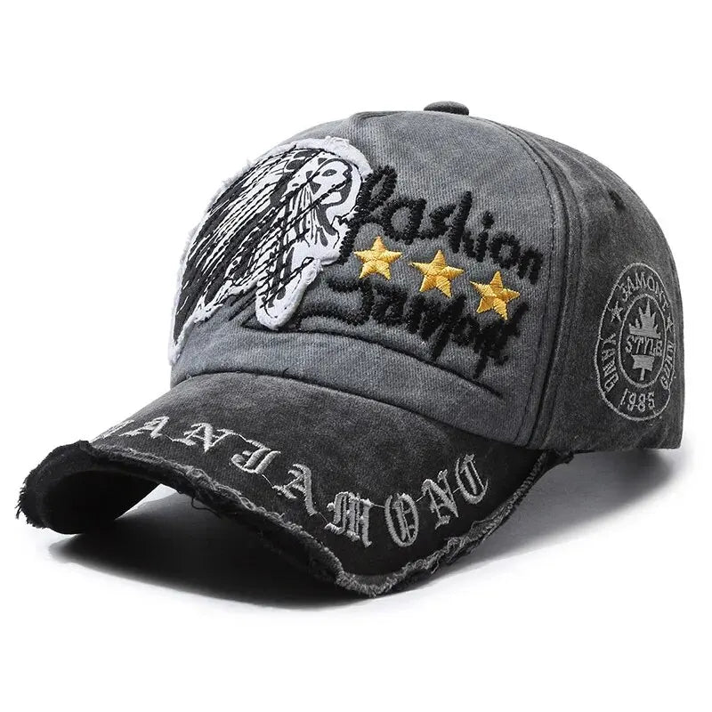 Men’s Retro Distressed Baseball Cap Embroidered Casual Outdoor Sports Hat