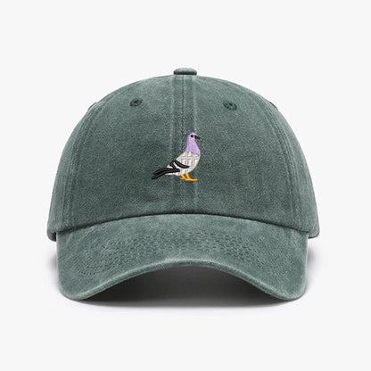 Embroidery Pigeon Design Spring vintage Baseball caps Men Women Water Washed Sunscreen Sun Hat Sports Fishing Sunshade Dad Hat